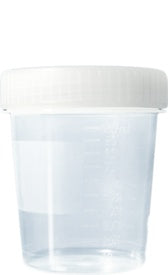 Container with screw cap, 100 ml, (xH): 57 x 76 mm, PP, transparent
