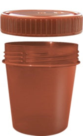 Container with screw cap, 100 ml, (xH): 57 x 76 mm, with light protection, PP, brown