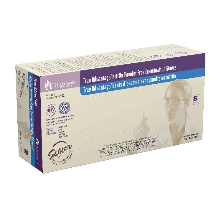 True Advantage Nitrile Exam Gloves, Medium, Powder-Free, 10/100/cs