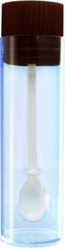 Faeces tube, with spoon, push cap