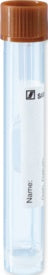 Faeces tube, with spoon, screw cap, 101 x 16.5 mm, transparent