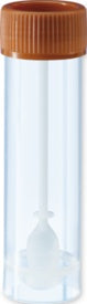 Faeces tube, with spoon, screw cap,76 x 20 mm, transparent