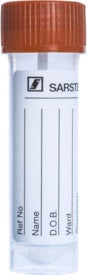 Faeces tube, screw cap, (Lx): 76 x 20 mm, transparent