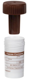 Faeces tube, with blade, screw cap, (Lx): 54 x 28 mm, white