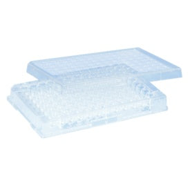 Micro test plate, 96 well, slip-on lid, base shape: conical, PS, transparent