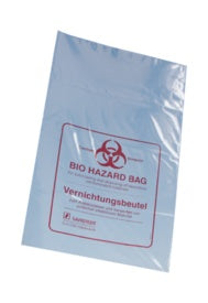 Disposal bags, 7 l, (LxW): 500 x 300 mm, PP, transparent, with print Biohazard