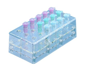 Rack, PC, format: 6 x 3, suitable for reaction tubes 1.5 ml