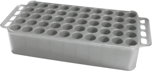Block Rack D17, opening: 17 mm, 5 x 10, grey, with handle