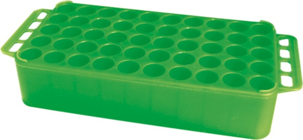 Block Rack D17, opening: 17 mm, 5 x 10, green, with handle