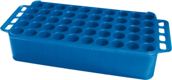 Block Rack D17, opening: 17 mm, 5 x 10, blue, with handle