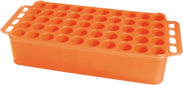 Block Rack D17, opening: 17 mm, 5 x 10, orange, with handle