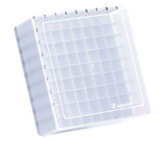 Storage box, slip-on lid, PP, format: 9 x 9, for 81 collection tubes