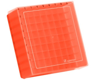 Storage box, slip-on lid, PP, format: 9 x 9, for 81 collection tubes 9,38,76,381