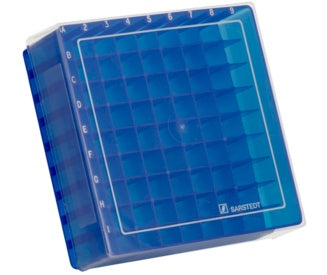 Storage box, slip-on lid, PP, format: 9 x 9, for 81 collection tubes 9,38,76,681