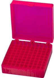 Storage box, hinged lid, PP, format: 10 x 10, for 100 collection tubes 9,38,77,310