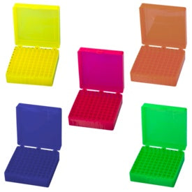 Storage box, hinged lid, PP, format: 10 x 10, for 100 collection tubes 9,38,77,999