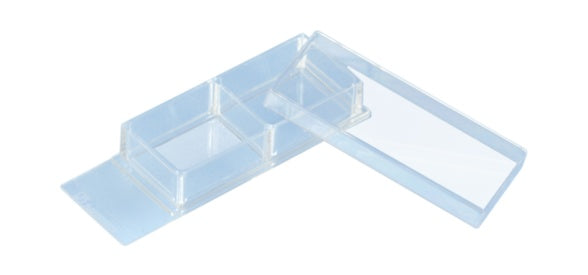 x-well cell culture chamber, 2 wells, on PCA slide, removable frame