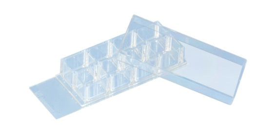 x-well cell culture chamber, 8 wells, on PCA slide, removable frame