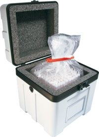 Transport case B 17, with lateral rim for block rack