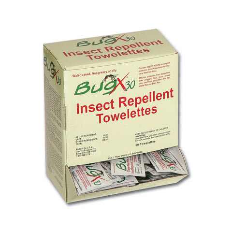 BugX30 Insect Repellent Wipes DEET