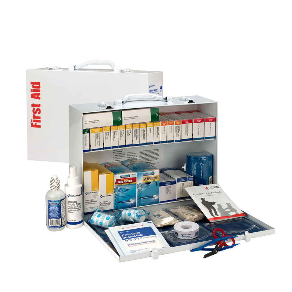 2 Shelf First Aid ANSI B+ Metal Cabinet, w/ Meds