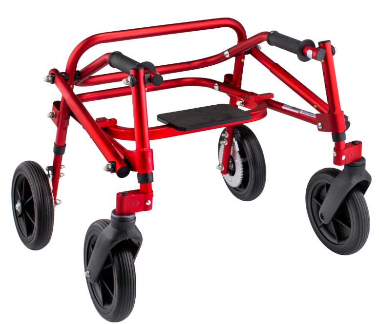 Klip 4W Walker W.Seat, Sm, Red