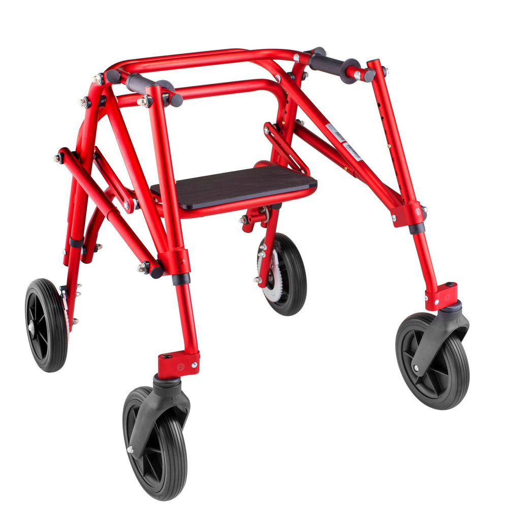 Klip 4W Walker W.Seat, 8" Wheels, Sm, Red