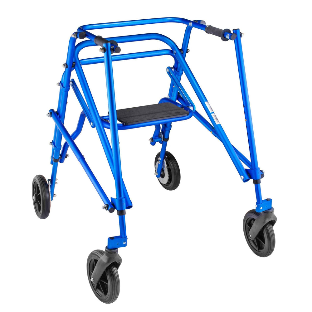 Klip 4W Walker W.Seat,  8" Wheels, Lg, Blue