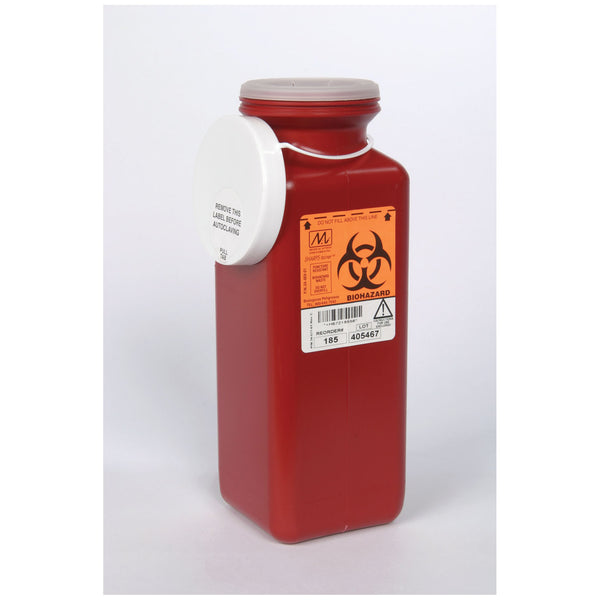 Sharps Container 1.7 Qt, Tamper Resistant Lid, Red