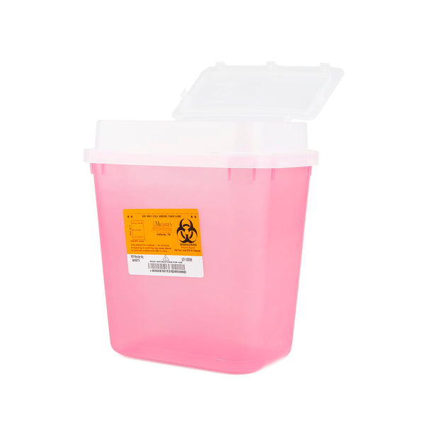 Sharps Container, 2 Gallon Translucent Red