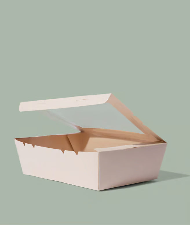 Large Better Box#3, Compostable Bamboo Kraft w/Clear PLA Window