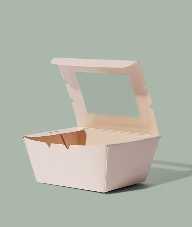 Small Better Box, Compostable Bamboo Kraft w/Clear PLA Window