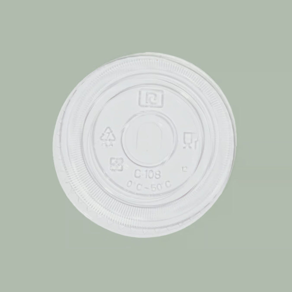 12oz–24oz Compostable Clear PLA Cold Cup Straw Lid