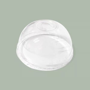 12oz–24oz (96mm) Compostable Clear PLA Cold Cup Sip Dome Lid