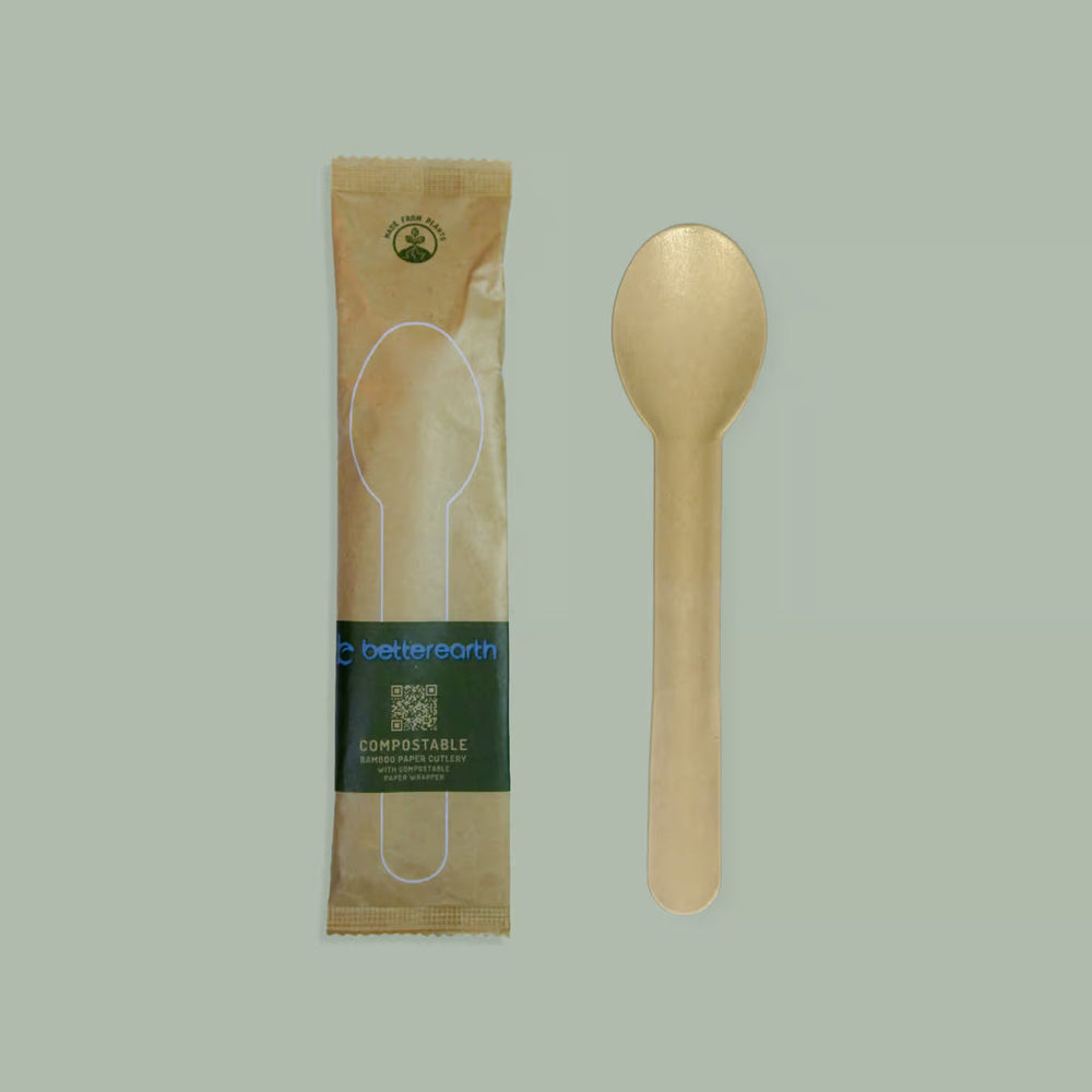 Spoon, 6" - Individually Wrapped Compostable Cutlery (Natural Colored C