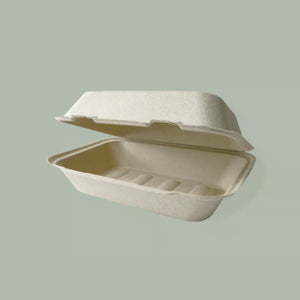 9" x 6" Eco-Bamboo Collection Hinged Clamshell