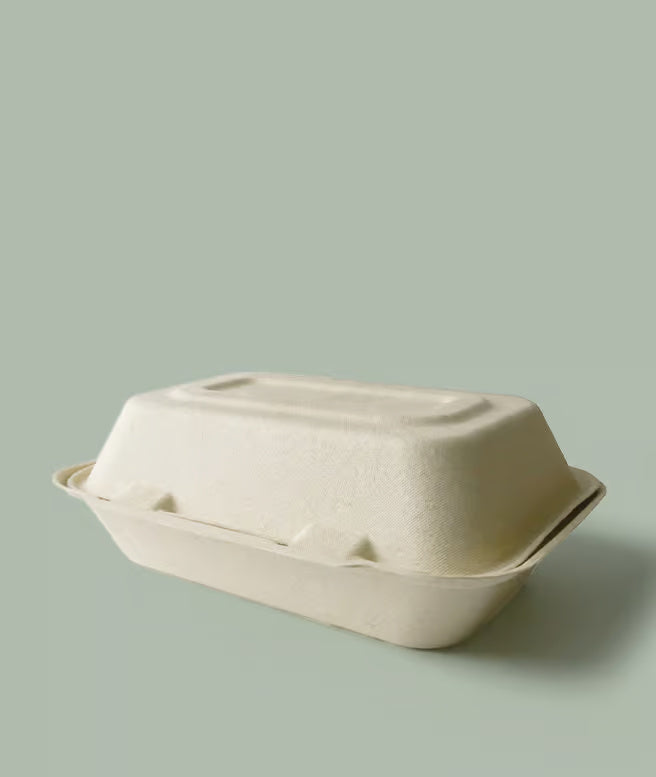 9" x 6" Farmer's Fiber Collection Compostable Clamshell