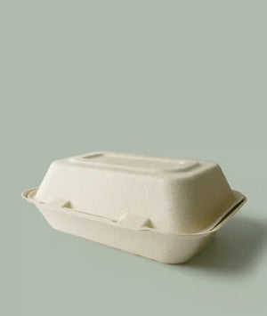 9" x 6" Farmer's Fiber Collection Compostable Clamshell