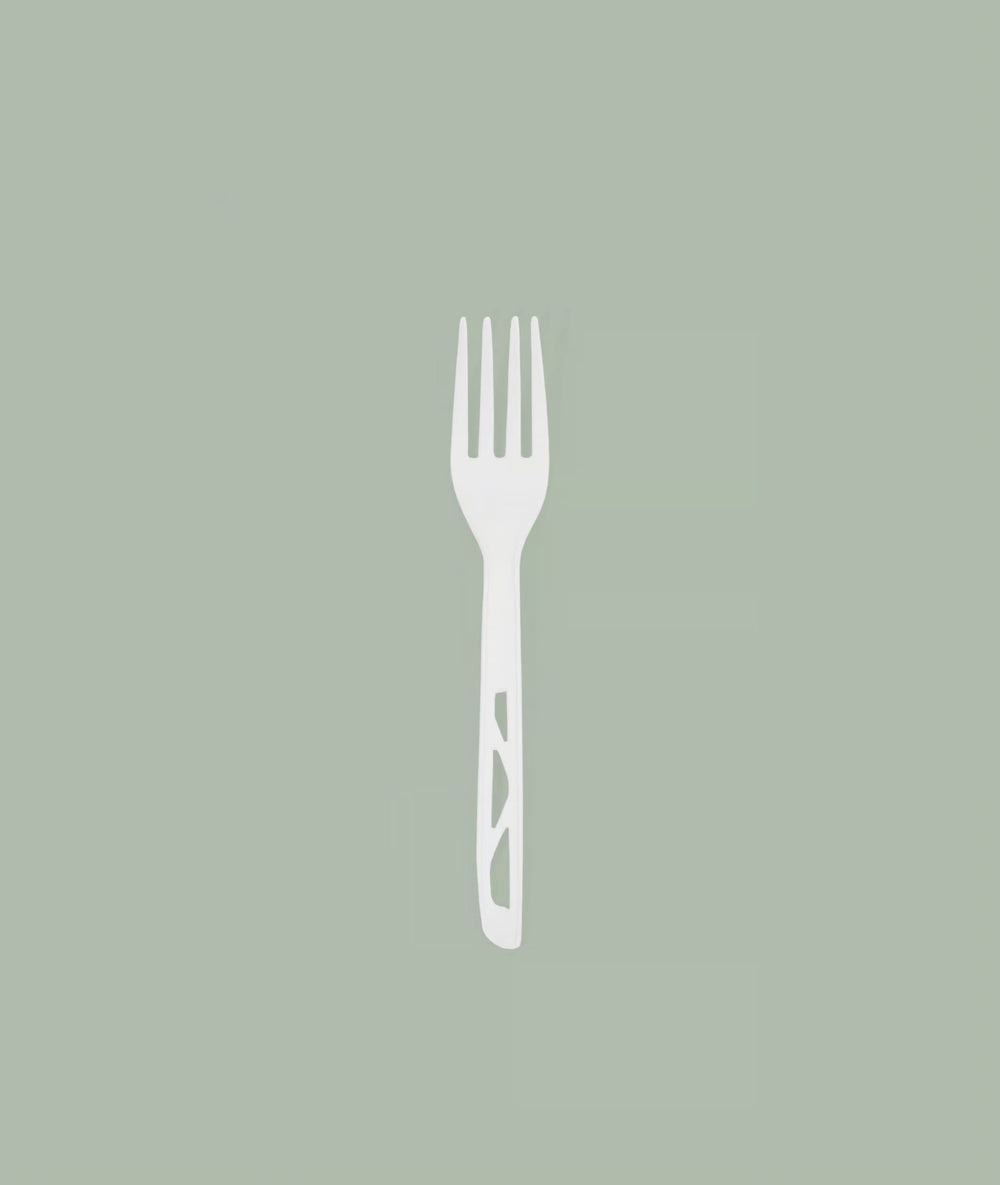 Fork, Medium Weight White - Bulk CPLA Compostable Cutlery