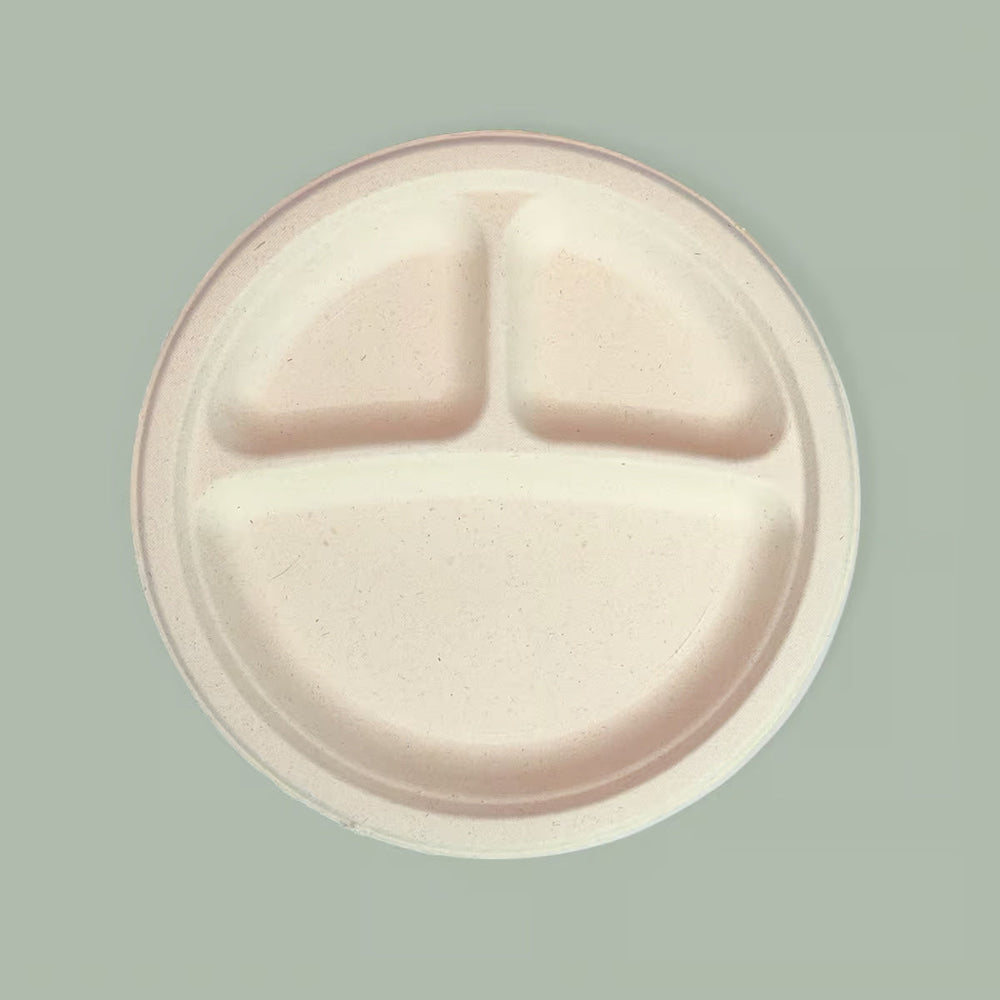 9" 3 Comp Farmer's Fiber Collection Round Plate