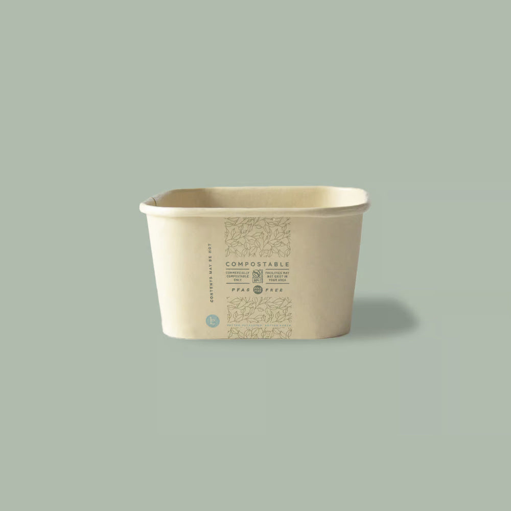 20oz Square Better Bowl, PLA Lined Bamboo