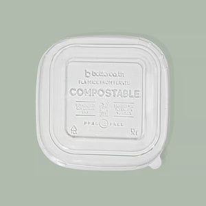 30-40oz Square Better Bowl Lid (170mm diameter), Clear PLA- Embossed