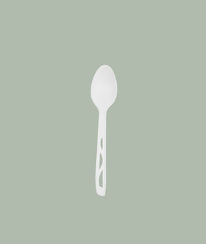 Spoon, Medium Weight White - Bulk CPLA Compostable Cutlery
