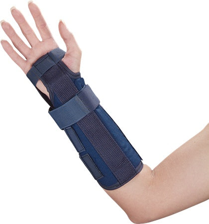 Wrist/Forearm Splint, Canvas 11", Blue, Hook & Loop, Univ