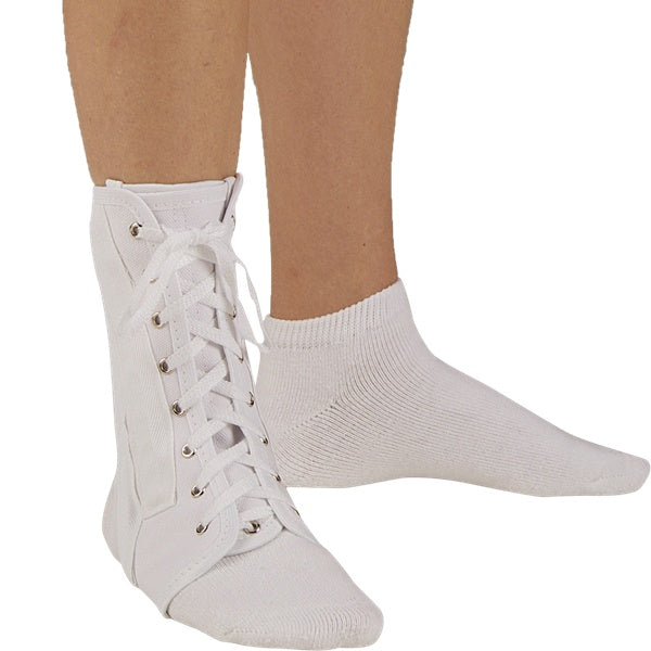 Ankle Brace Canvas, w/Stays, Lace-Up, XL
