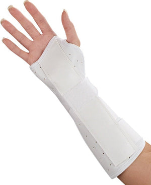 Wrist/Forearm Splint, Lthret 11", White, Hook & Loop, LT, L