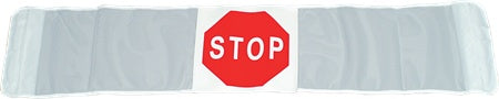Door Guard, Alternative W/Stop Sign, White, W/Adh Velc