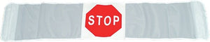 Door Guard, Alternative W/Stop Sign, White, W/Adh Velc