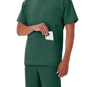 Henderson AVE Unisex Scrub Top with 3 Pockets, Black, Size 5XL