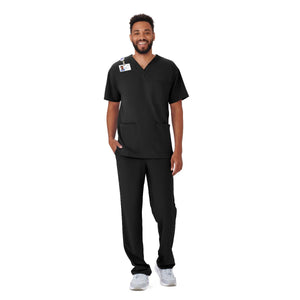 Henderson AVE Unisex Scrub Top with 3 Pockets, Black, Size XL